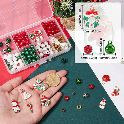 Christmas Theme DIY Alloy & Polymer Clay Rhinestone Bracelet Making Kits DIY-SC0027-63-1