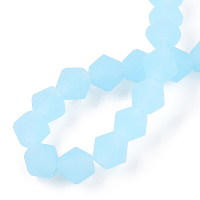 Imitation Jade Frosted Glass Bead Strands EGLA-A039-J6mm-MD03-1