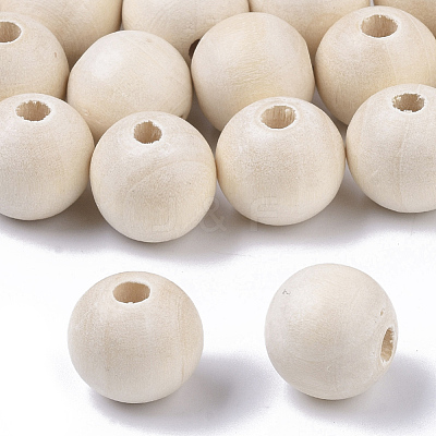 Unfinished Natural Wood Beads X-WOOD-S651-A14mm-LF-1
