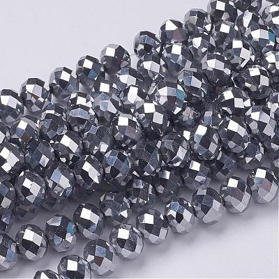 Electroplate Glass Beads Strands GR7X10MMY-S-1