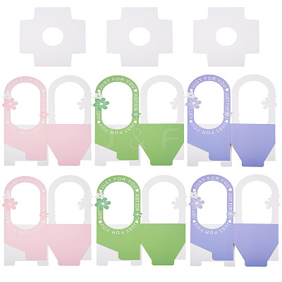 6 Sets 3 Colors Paper Flower Packing Baskets CON-TA0001-40-1