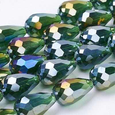 Electroplate Glass Beads Strands EGLA-D015-15x10mm-27-1