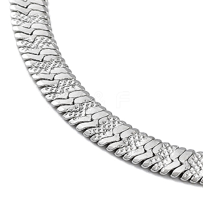 Non-Tarnish 201 Stainless Steel Herringbone Chain Necklaces NJEW-P282-01P-1