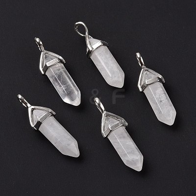 Natural Quartz Crystal Pointed Pendants G-K329-54P-1