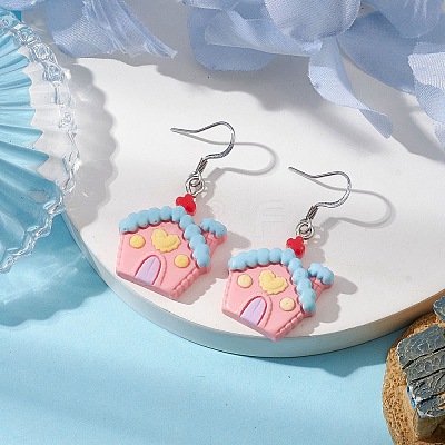 Christmas Resin Dangle Earrings EJEW-JE06087-1
