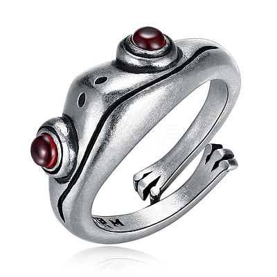 Sterling Silver Frog Open Rings for Women RJEW-BB32823-1
