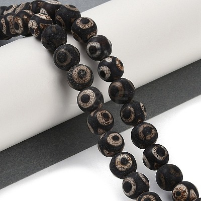 Tibetan Style dZi Beads G-K166-02-10mm-L3-01-1