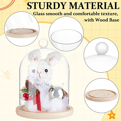 Glass Dome Cover DIY-WH0504-317B-1