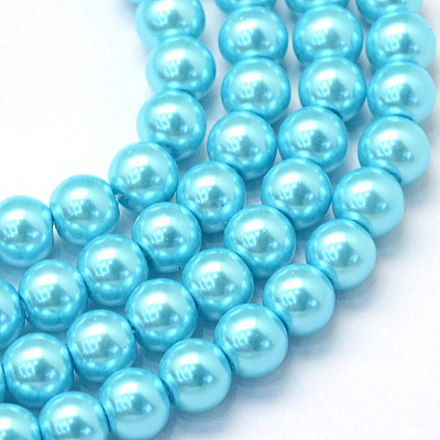Baking Paint Pearlized Glass Pearl Round Bead Strands HY-Q003-4mm-48-1