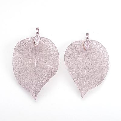 Electroplated Natural Leaf Big Pendants IFIN-Q119-03C-1