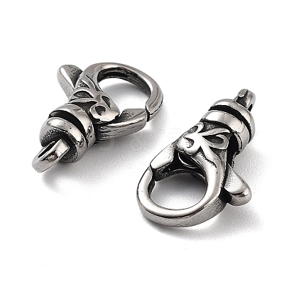 Tibetan Style 316 Stainless Steel Lobster Claw Clasps STAS-K276-12B-AS-1