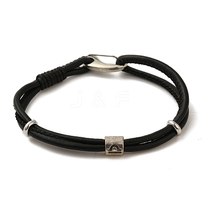 PU Leather Round Cord Multi-strand Bracelets SJEW-K002-07B-1