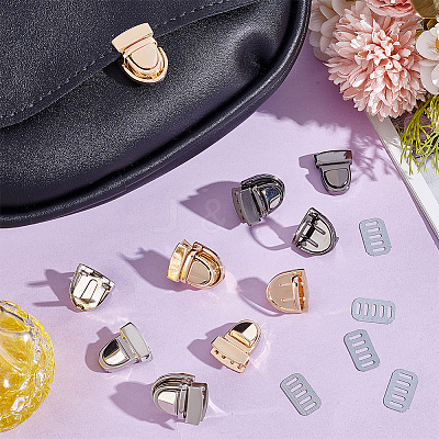 12Pcs 3 Colors Iron Bag Tuck Clasps PURS-NB0001-01-1