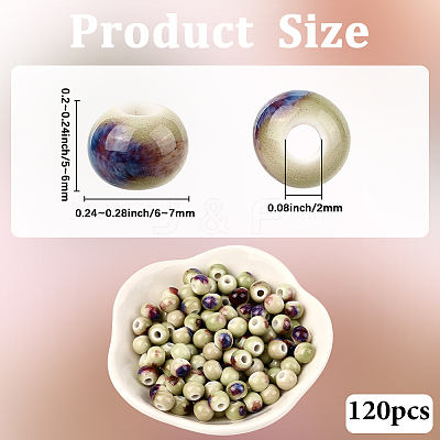 120Pcs Handmade Porcelain Beads PORC-LT0001-13B-1
