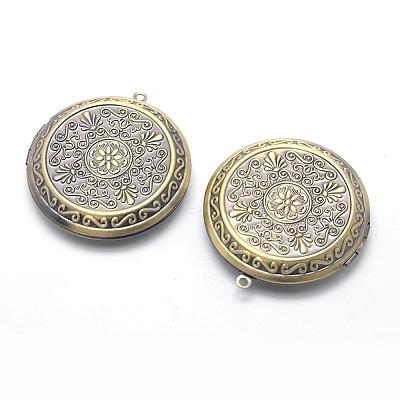 Brass Locket Pendants KK-F717-21AB-NR-1