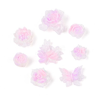 Luminous Flower Resin Cabochons CRES-T025-10C-1