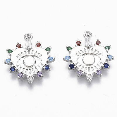 Brass Micro Pave Cubic Zirconia Pendants KK-R130-010P-NF-1