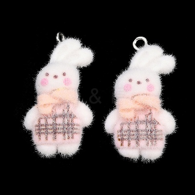Flocking Opaque Resin Pendants RESI-P053-04A-P-1