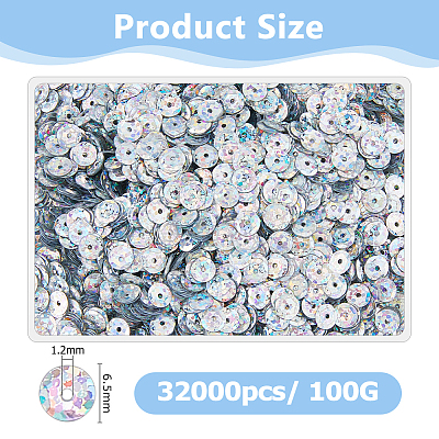 100G PVC Paillette Beads DIY-DC0003-71A-1