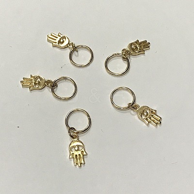 Alloy Hamsa Hand/Hand of Fatima/Hand of Miriam Pendants PALLOY-WH0001-04G-1