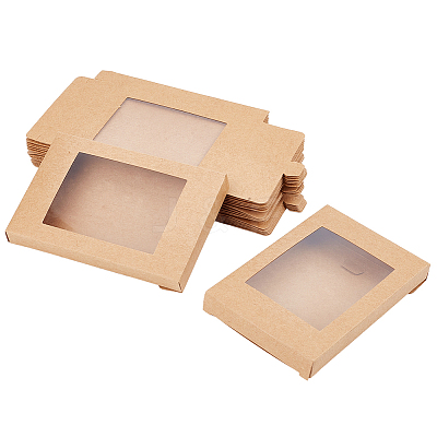 Rectangle Paper Biscuit Boxes with Clear Window CON-WH0107-02A-01-1