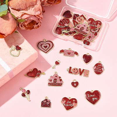 28Pcs 14 Styles Alloy Pendants ENAM-FS0002-84-1