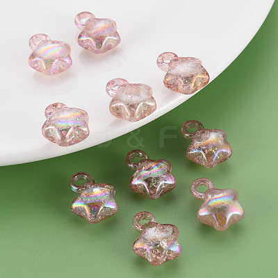Transparent Crackle Acrylic Pendants MACR-S373-63-L02-1