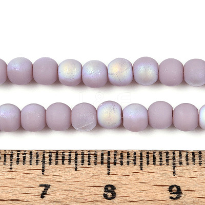 Frosted Opaque Glass Beads Strands GLAA-T032-P4mm-MBB07-1