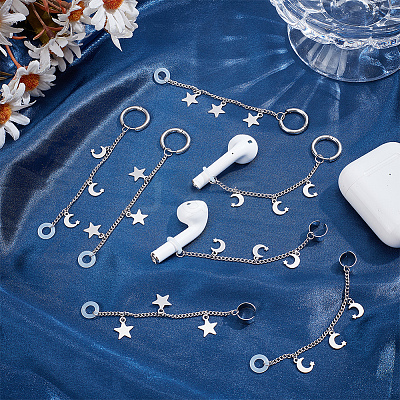 8Pcs 4 Styles Stainless Steel Cuff Earrings EJEW-BM0001-01-1