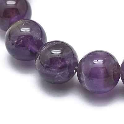 Natural Amethyst Bead Stretch Bracelets X-BJEW-K212-B-034-1