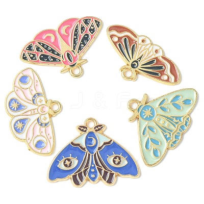 30Pcs 5 Styles Alloy Enamel Pendants ENAM-CJ0005-34-1