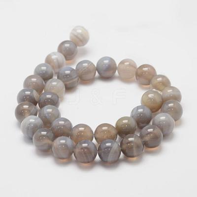 Natural Striped Agate/Banded Agate Bead Strands G-K155-D-6mm-02-1