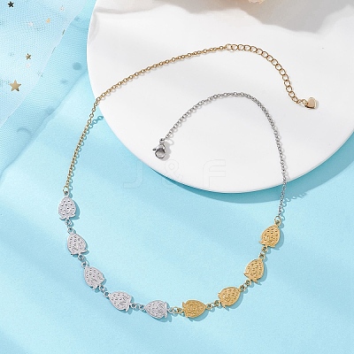304 Stainless Steel Strawberry Link Chain Necklaces for Women NJEW-JN05804-03-1