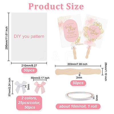 DIY Hand Held Parlor Fans Making Kit DIY-OC0010-81-1