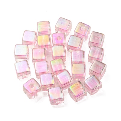 UV Plating Transparent Acrylic European Beads OACR-F004-10F-1