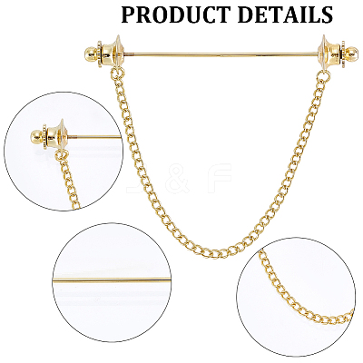 2Pcs 2 Colors Brass Tie Clip AJEW-CY0002-71-1