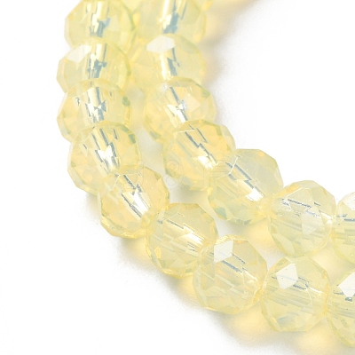 Baking Paint Transparent Glass Beads Strands DGLA-A034-J6MM-D06-1