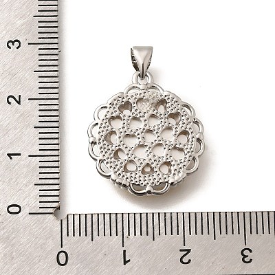 Brass with Natural Shell Carved Pendants KK-Z091-07P-03-1