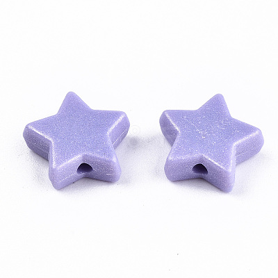 Spray Painted Acrylic Beads X-MACR-T037-06B-1
