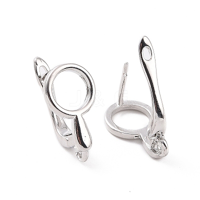 Brass Hoop Earring Findings with Latch Back Closure KK-D086-11P-1