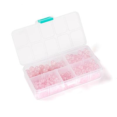 340Pcs 4 Sizes Natural Rose Quartz Beads Strands G-LS0001-13-1