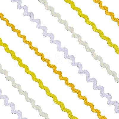 4 Strands 4 Colors Polyester Wave Bending Fringe Trim OCOR-GF0002-43A-1