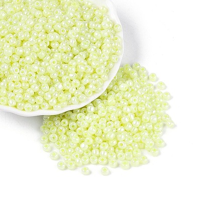 DIY Craft Beads 6/0 Ceylon Round Glass Seed Beads X-SEED-A011-4mm-152-1