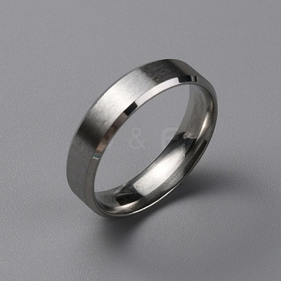 Matte Style 304 Stainless Steel Wide Band Finger Rings for Women Men RJEW-WH0009-14G-P-1