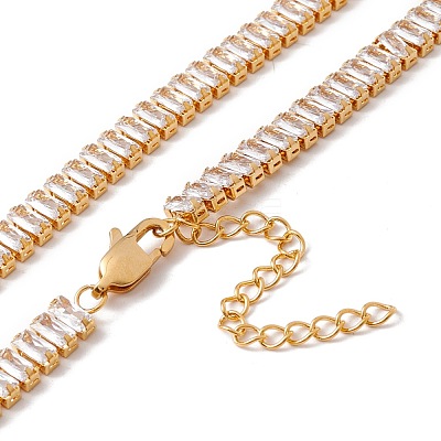 Cubic Zirconia Tennis Necklaces NJEW-G017-01D-G-1