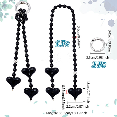 1Pc Resin Heart Pendant Decorations HJEW-NB0002-21-1