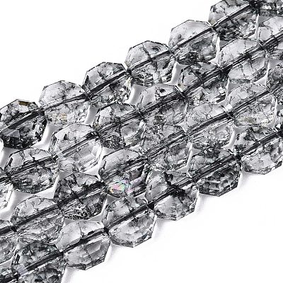 Transparent Crackle Glass Beads Strands GLAA-Q108-03A-11-1