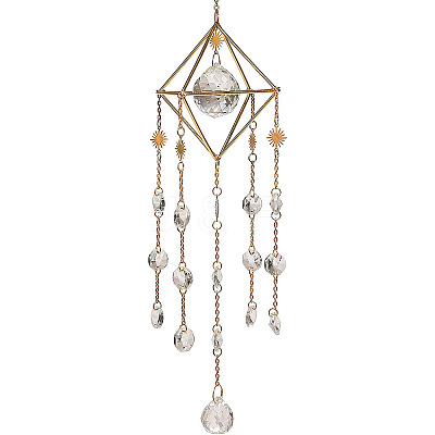 Glass Round Pendant Decoration PW-WG12254-01-1