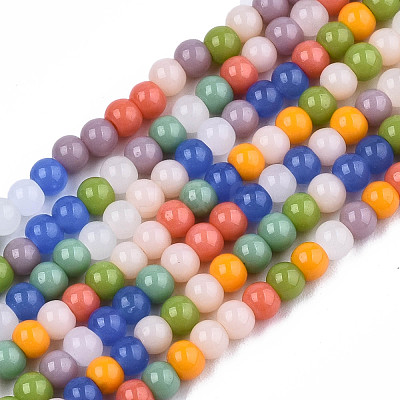 Opaque Glass Beads Strands X-GLAA-T006-10B-1