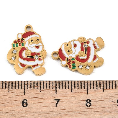 Christmas 304 Stainless Steel Enamel Pendants SA-CBA85C0-02I-G-1